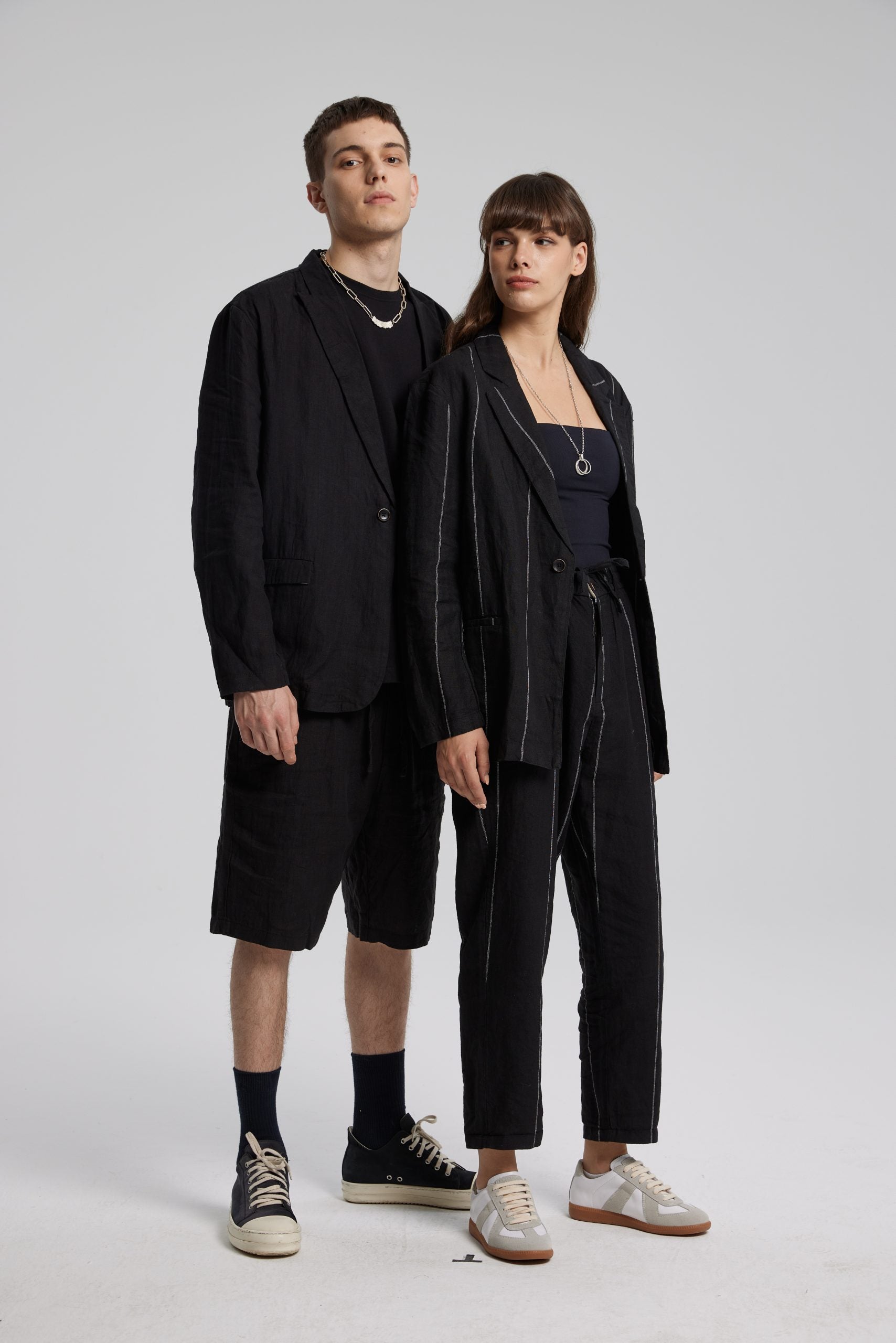 1 × Linen Striped Blazer image 4