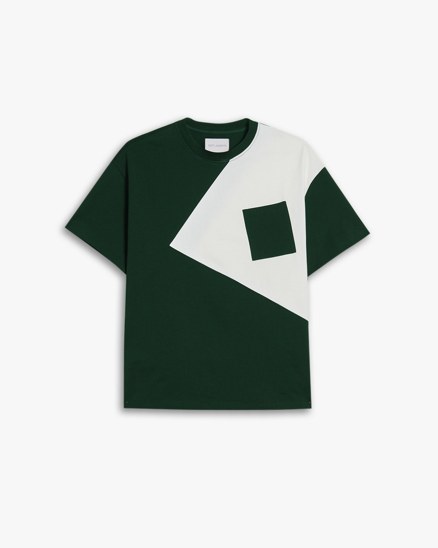 Geometric Paneled T-Shirt - Turquoise Green, L image