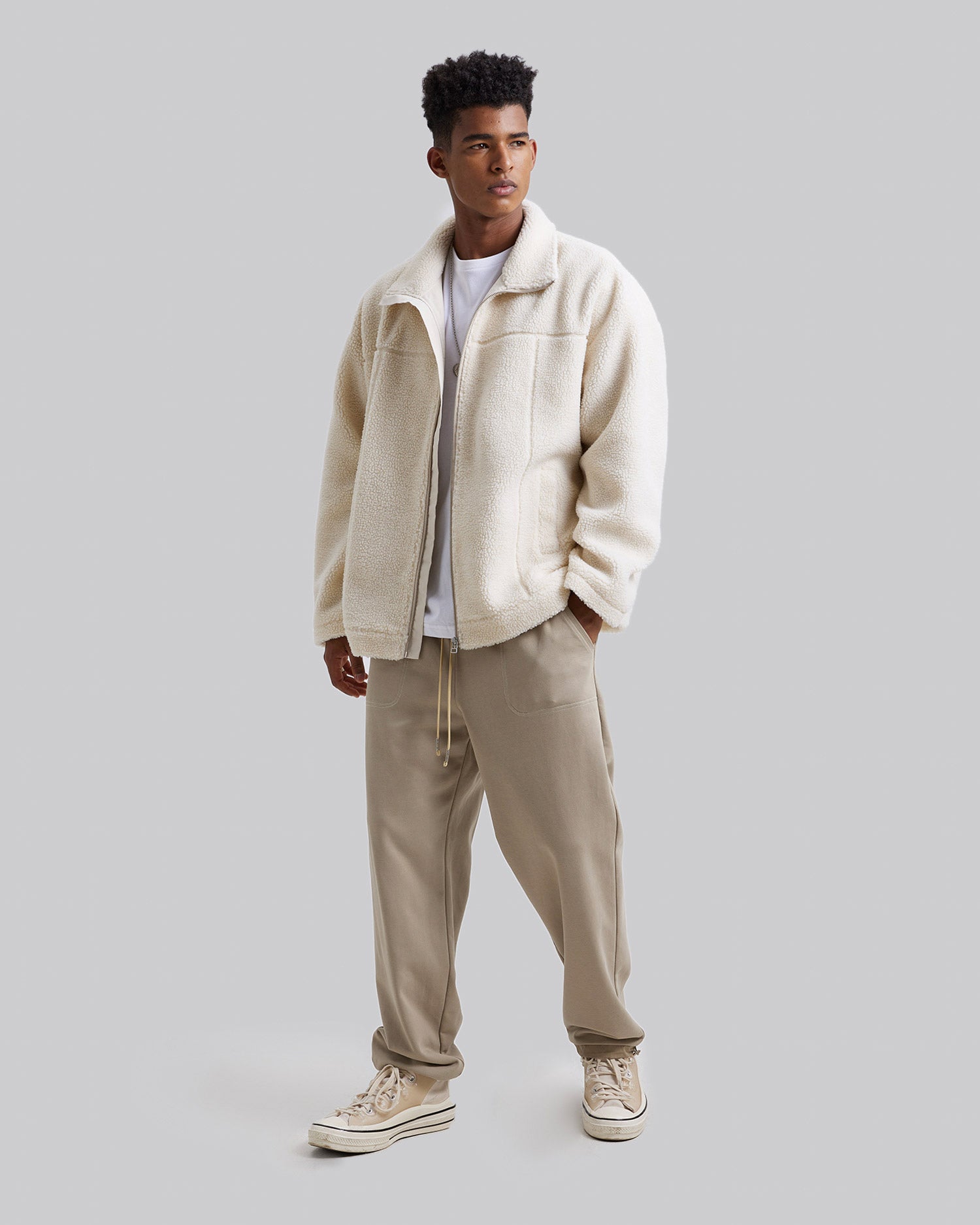 White Terry Jacket - White, XL image