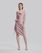 Asymmetrical Cinched Side Dress - L image