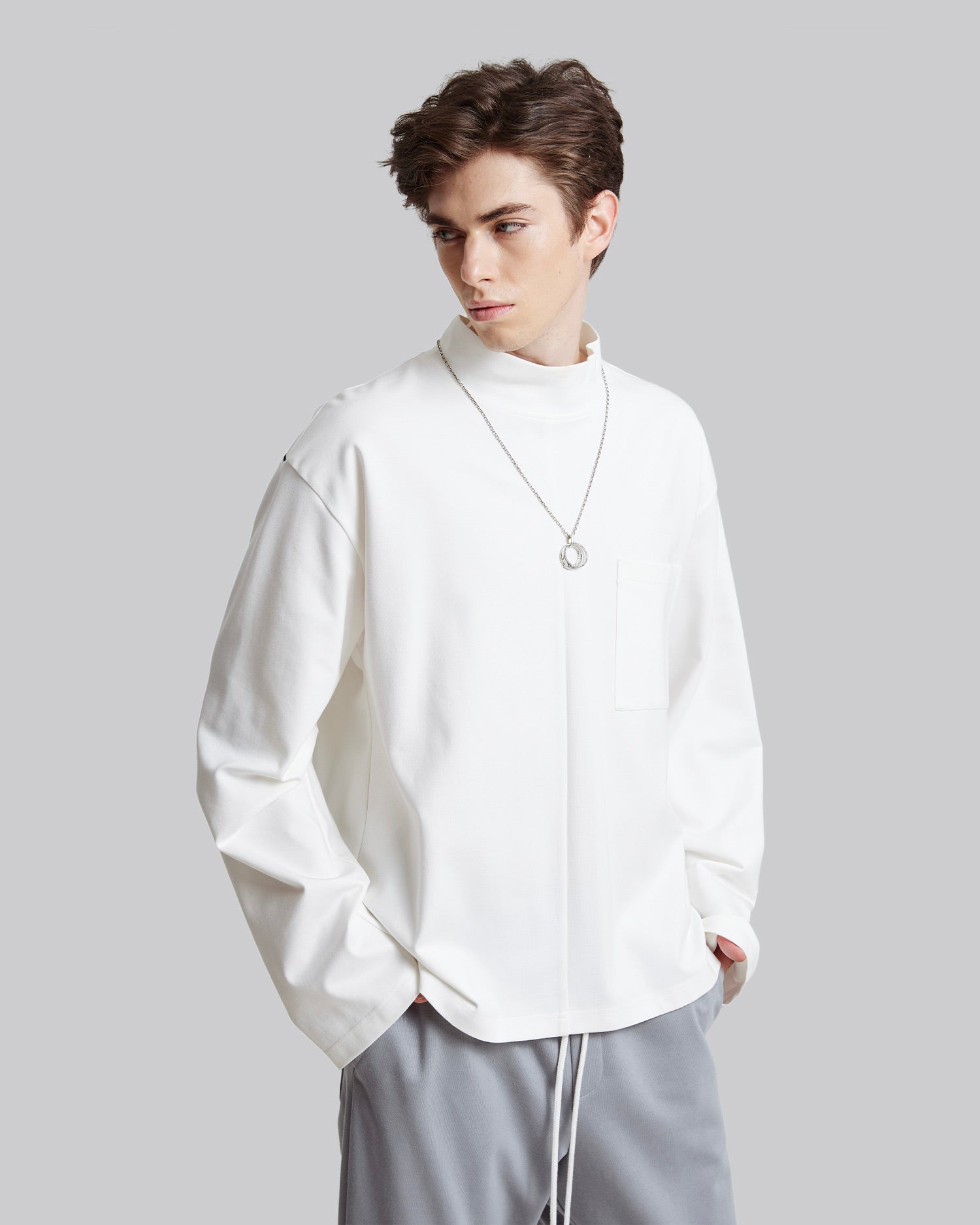 Paneled Turtleneck Tee image 1