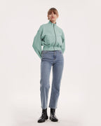 High-Neck Bomber Jacket - Pastel Blue, M image