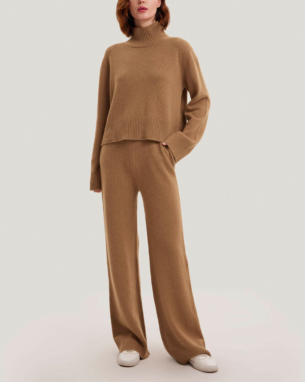 Cashmere Cropped Turtleneck Sweater image 1