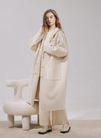 Detachable-Hood Wool Long Coat - Ivory, S image