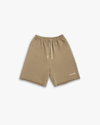 Raw-Edged Gym Shorts - Brown, XL image