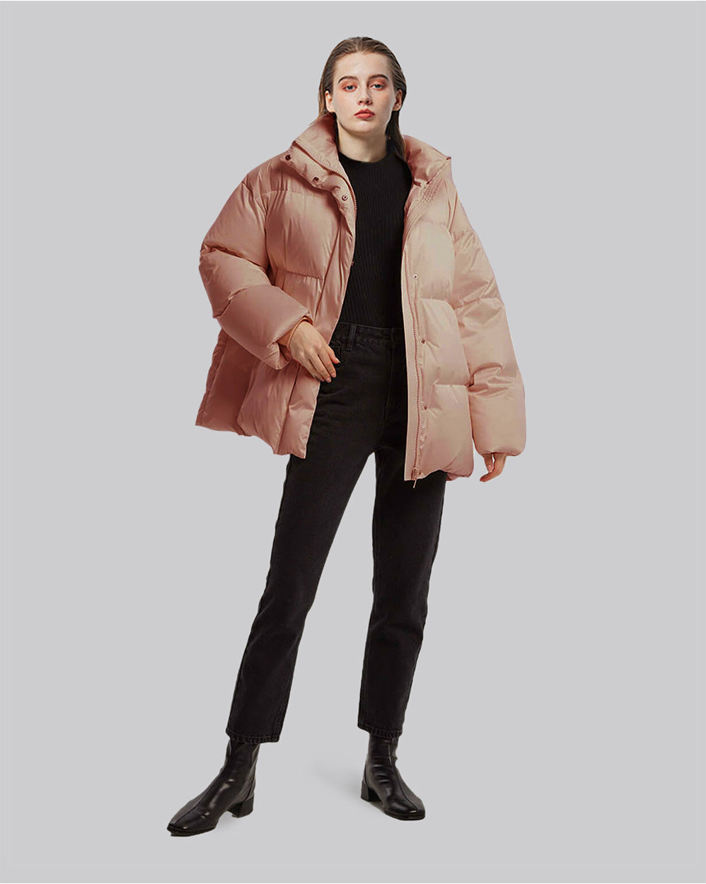 Oversized Down Parka - Ash Rose, XS image
