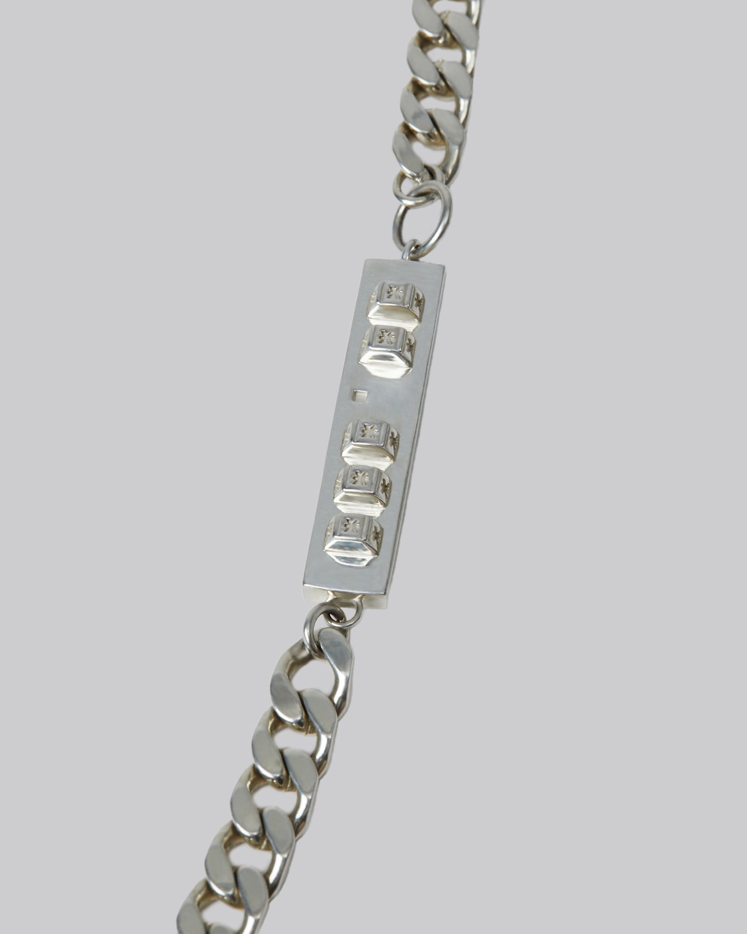 1 X Silver Bold Curb Chain with Plate image 4
