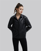 Faux-Leather Classic Jacket image 3