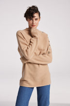 Buttoned-Sleeve Pure Yak Wool Sweater image 0