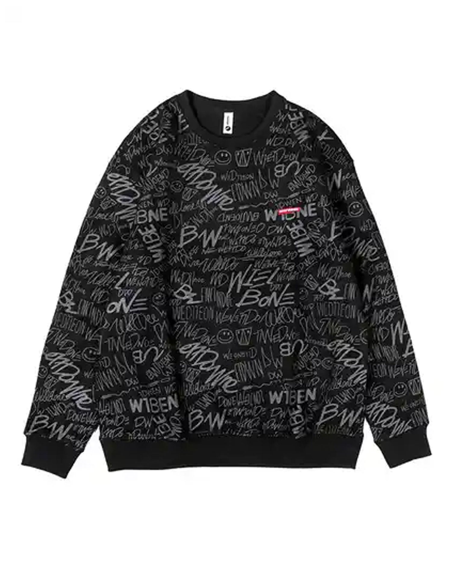 All Print Crewneck Sweatshirt - Midnight Black, L image