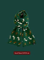 Winter Retro Warm Christmas Plaid Scarf - Jade, OS image