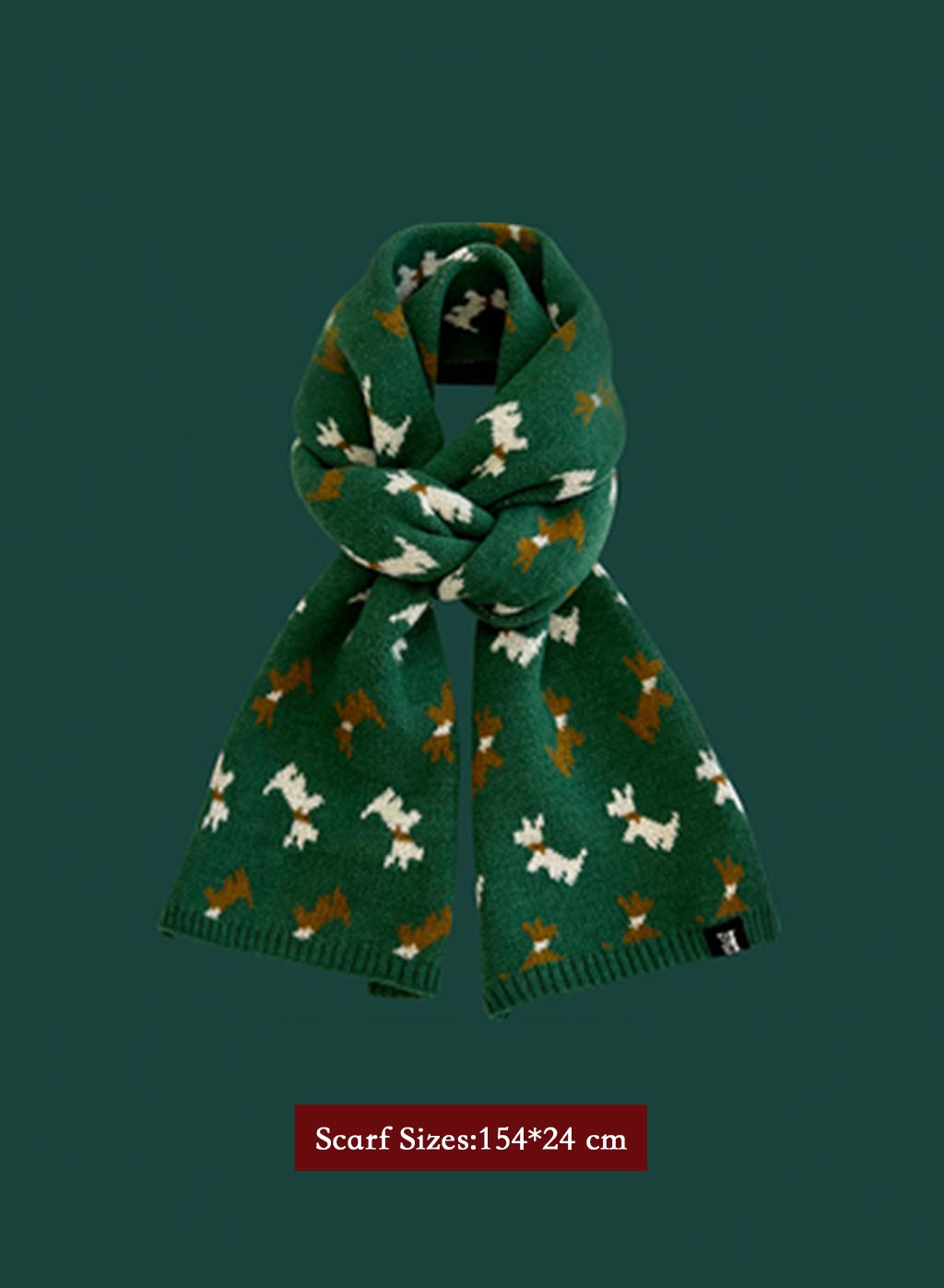 Winter Retro Warm Christmas Plaid Scarf - Jade, OS image