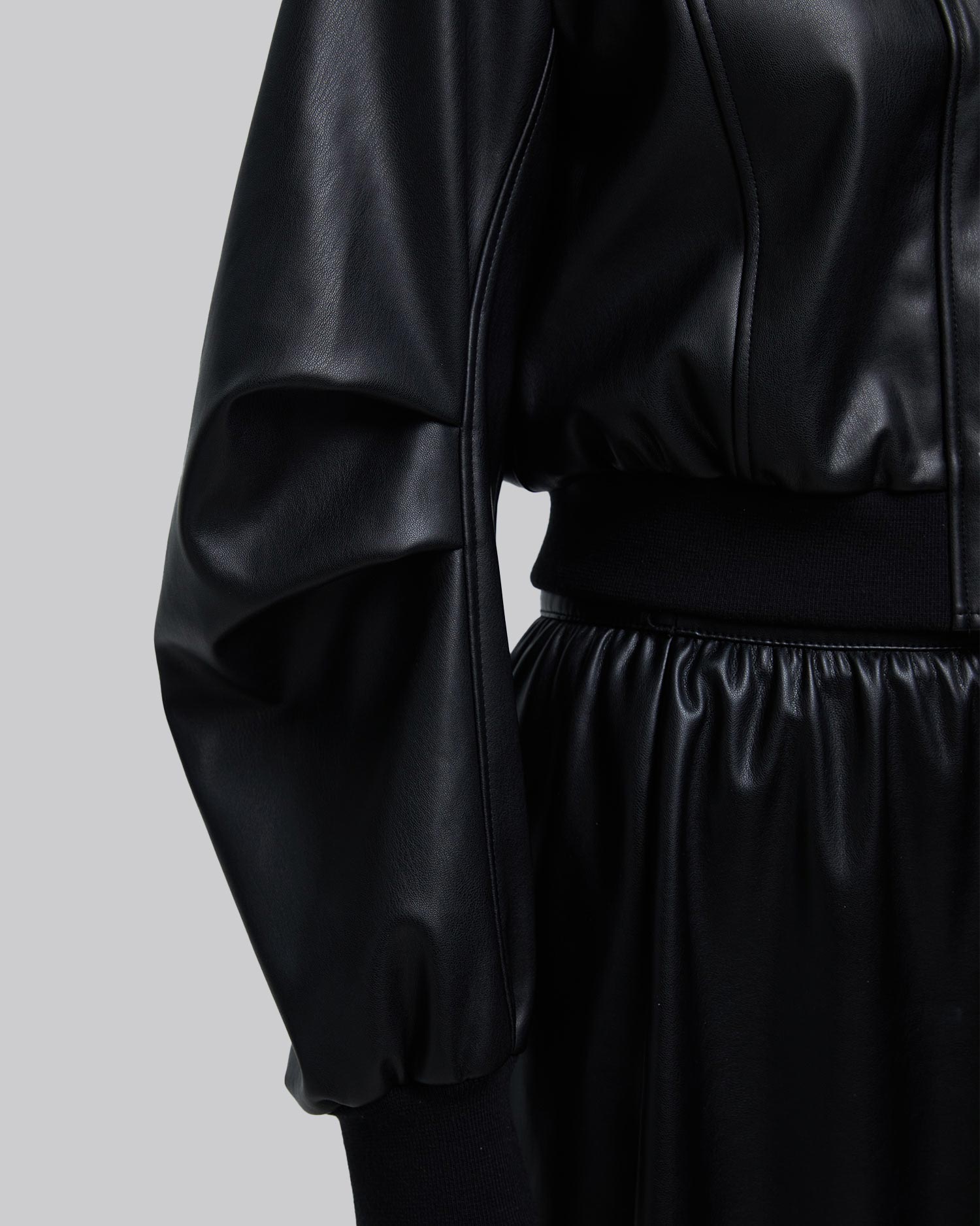 Faux-Leather Cropped Jacket image 5