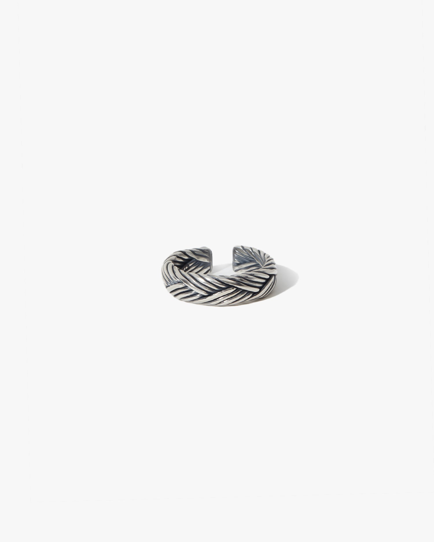 Silver Braided Cable Ring image 1