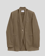 1 × Linen Layered Blazer - Sand, M image