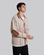 Leather-Like Collar Polo Jacket image 1