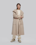 Hooded Long Wool Wrap Coat image 2