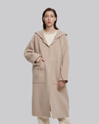 Detachable-Hood Wool Long Coat image 3