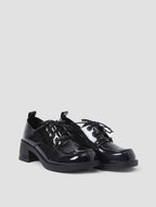 Croc-Effect Oxford Loafers - Black, 9 image