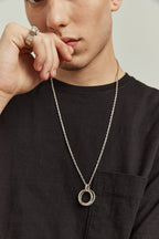 Silver Rolo Chain with Interlocking Rings image 5