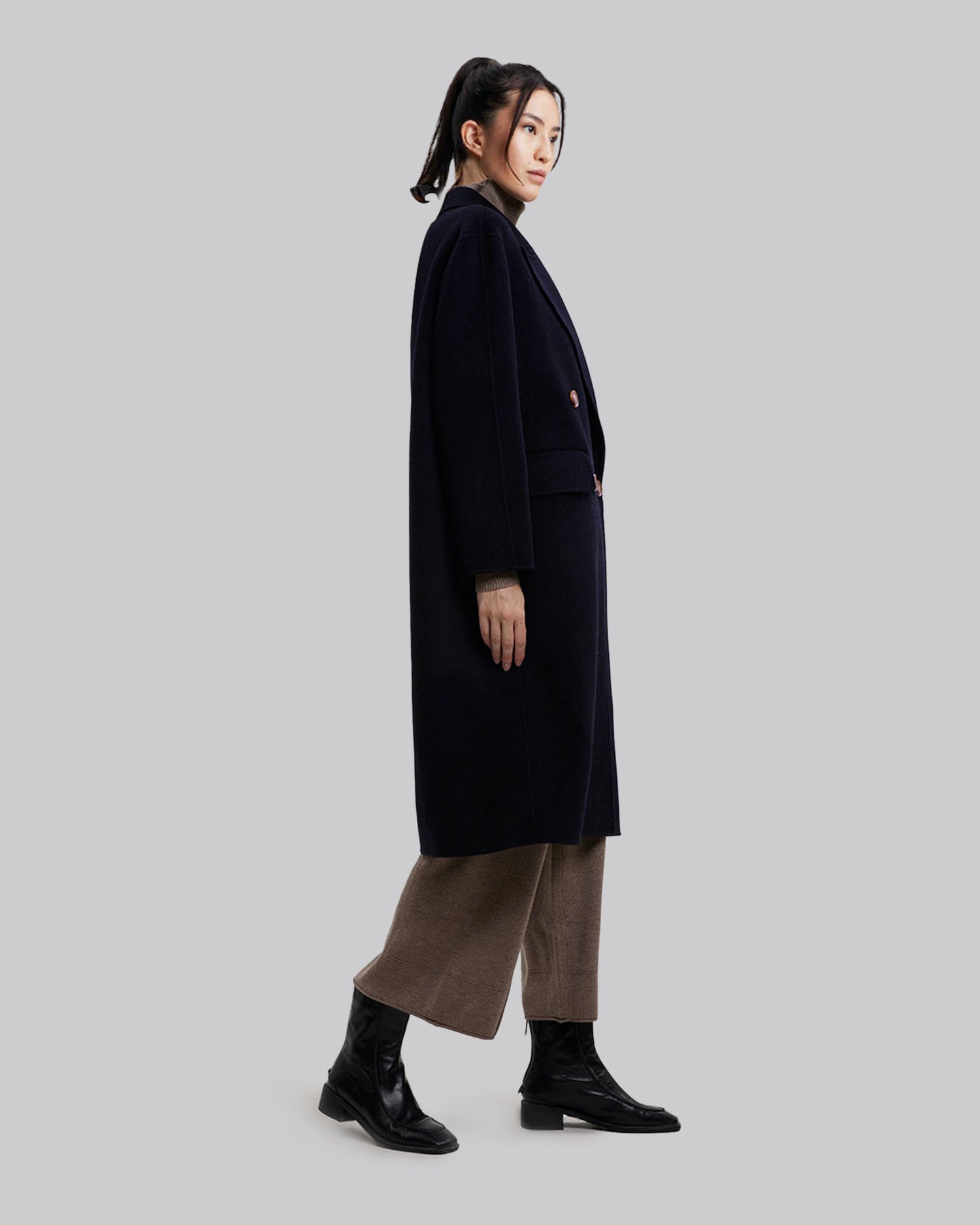 Double-Breasted Midi Wool Coat image 1