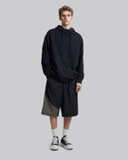 Two-Tone Draping Shorts - Green, M image