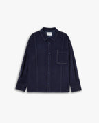Blue Contrast Line Overshirt image 0