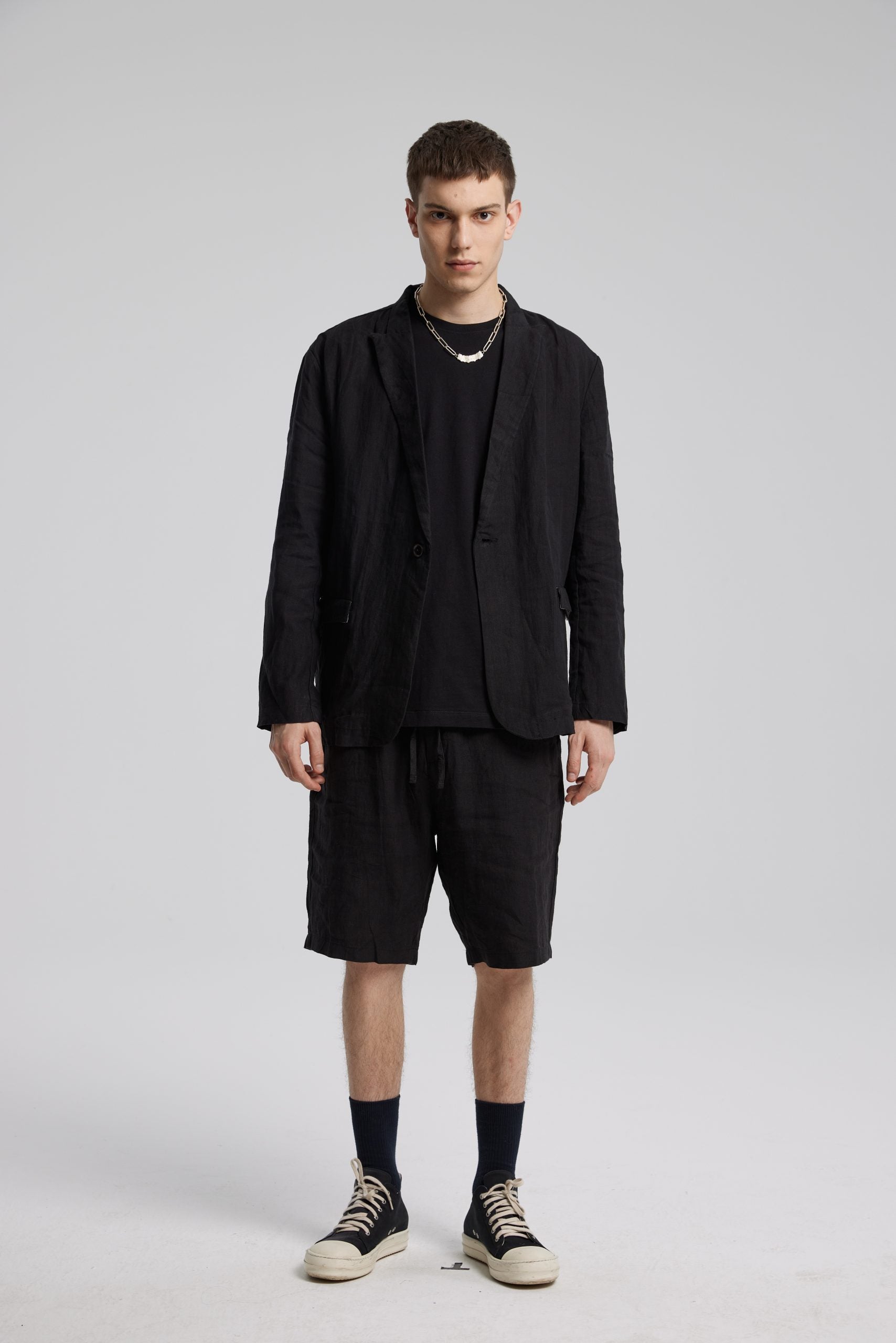 Black Linen Blazer - Black, S image