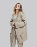 Oversized Rib-Knit Cashmere Cardigan image 1