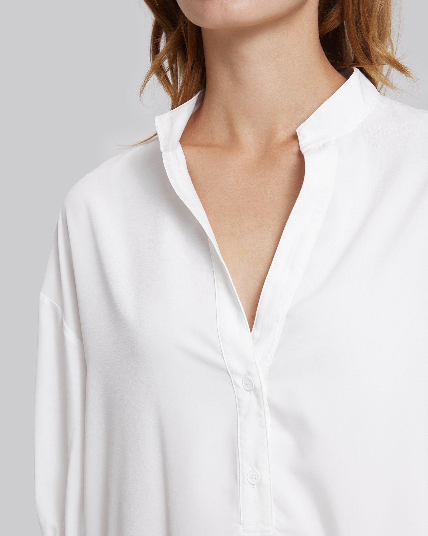 Cotton V-Neck Long Shirt image 5