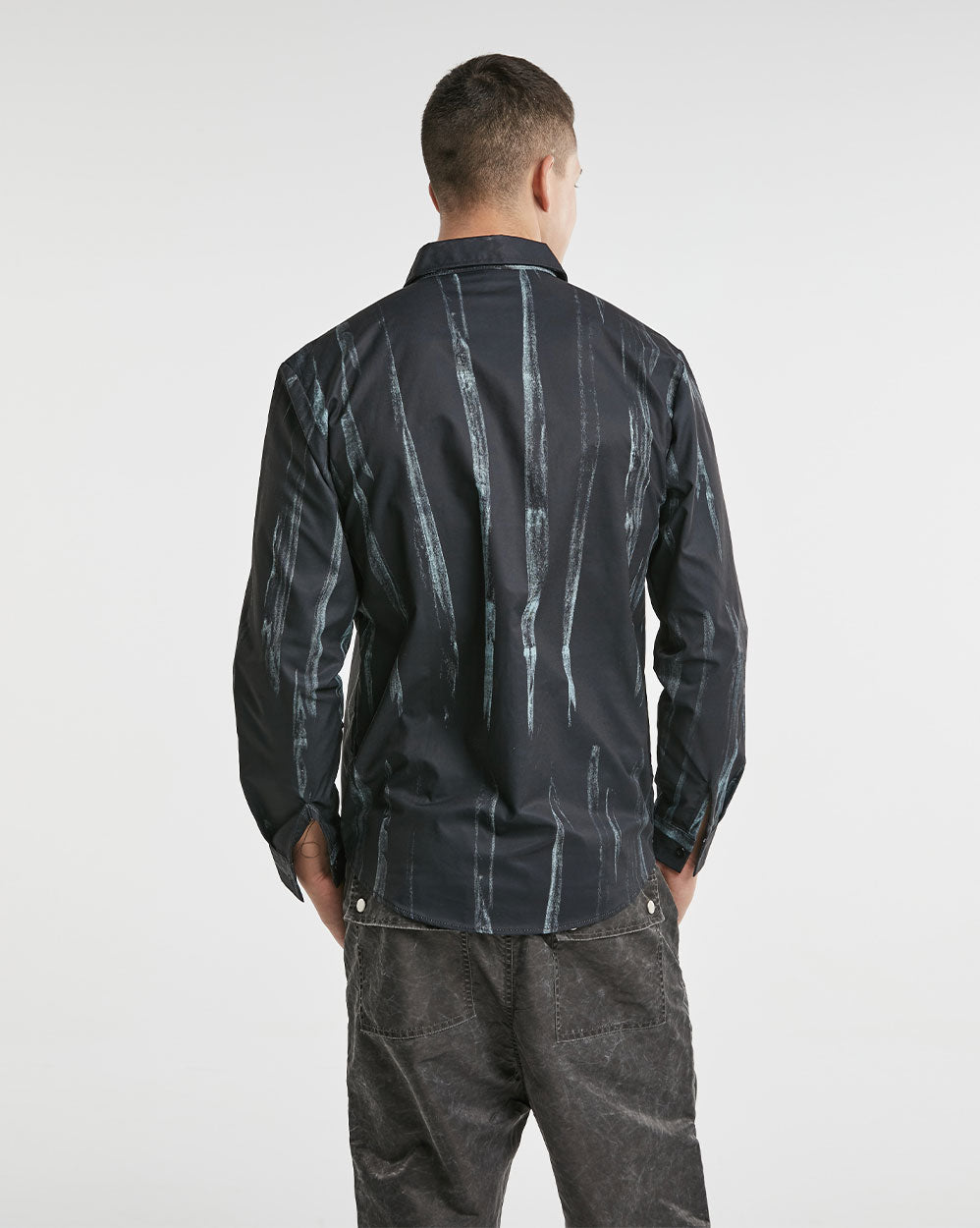 Irregular Striped Print Long-Sleeve Shirt image 3