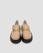 Leather Loafers With Chain - Cinnamon, 6 image