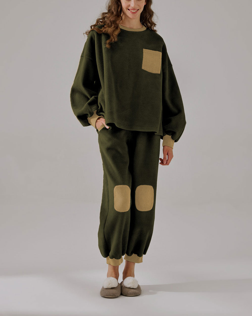 Fleece Color-Block Set - ForestGreen, L image