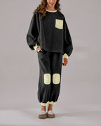Fleece Color-Block Joggers - Dark Grey, S image