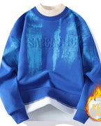 Fleece Lined Crewneck Sweatshirt - Blue, XL image