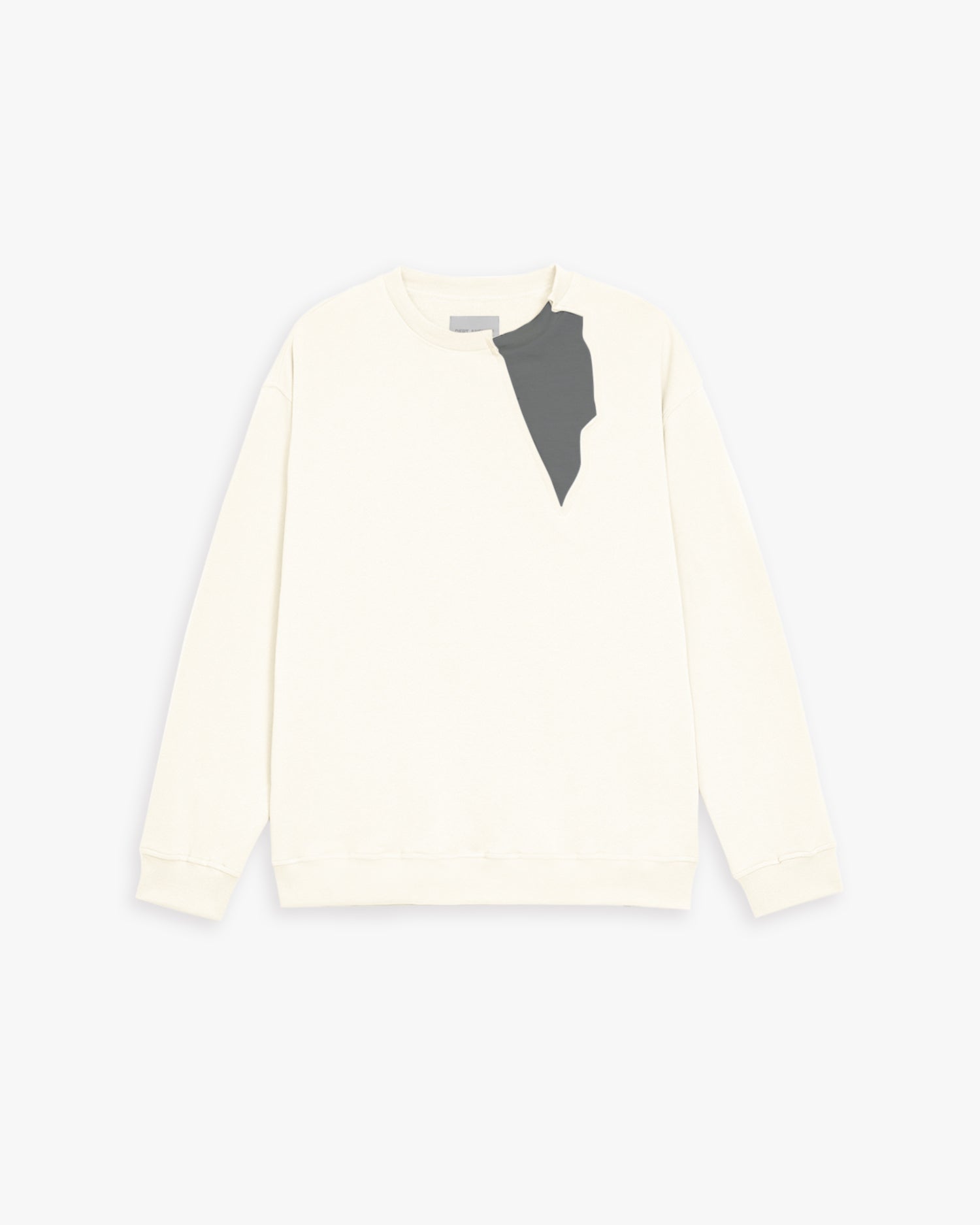 Plain Deconstruct Sweatshirt - Beige, S image