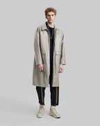 Multi-Pocket Leather-Like Long Coat image 1