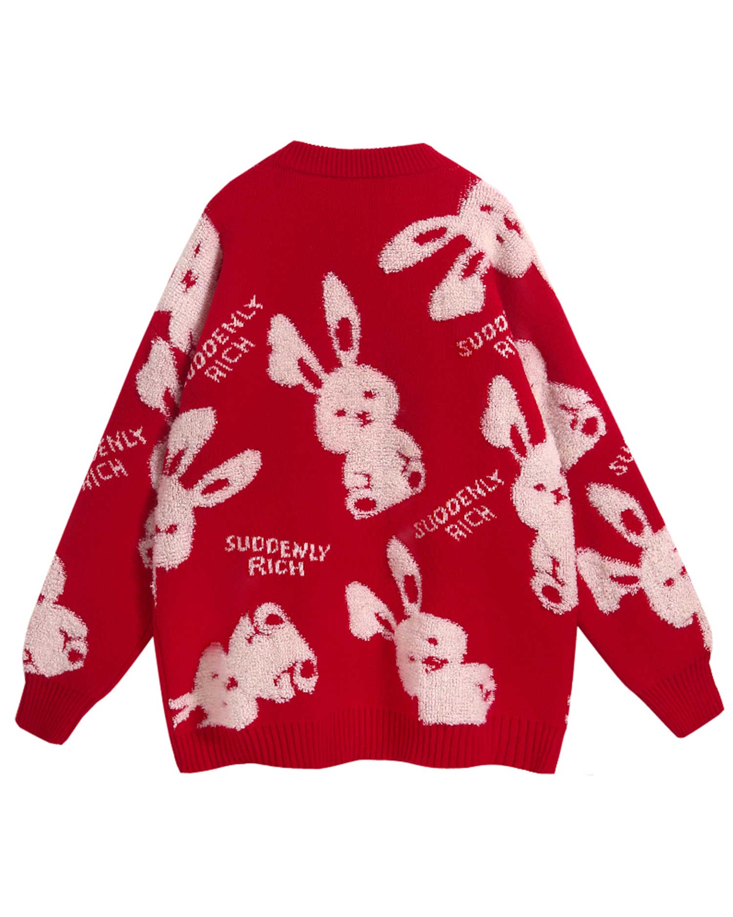 Heart Detail Crew Jumper - Red, M image