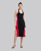 Stretchy Knit Dress - Black, M image