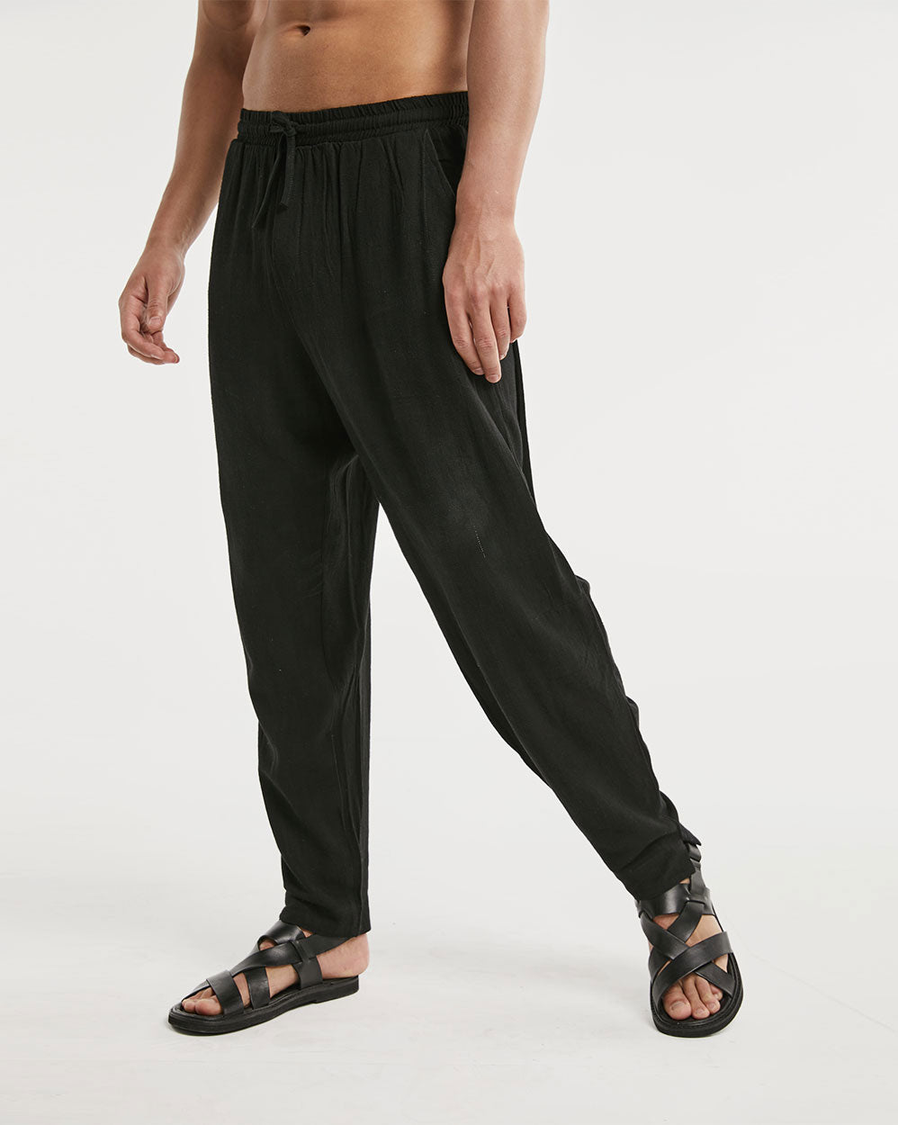 Light Elastic Waist Tapered Pants image 2