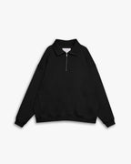 Plain Half-Zip Sweatshirt - Black, L image