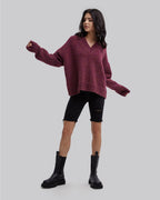 Pink Cropped Sweater - Magenta, S image