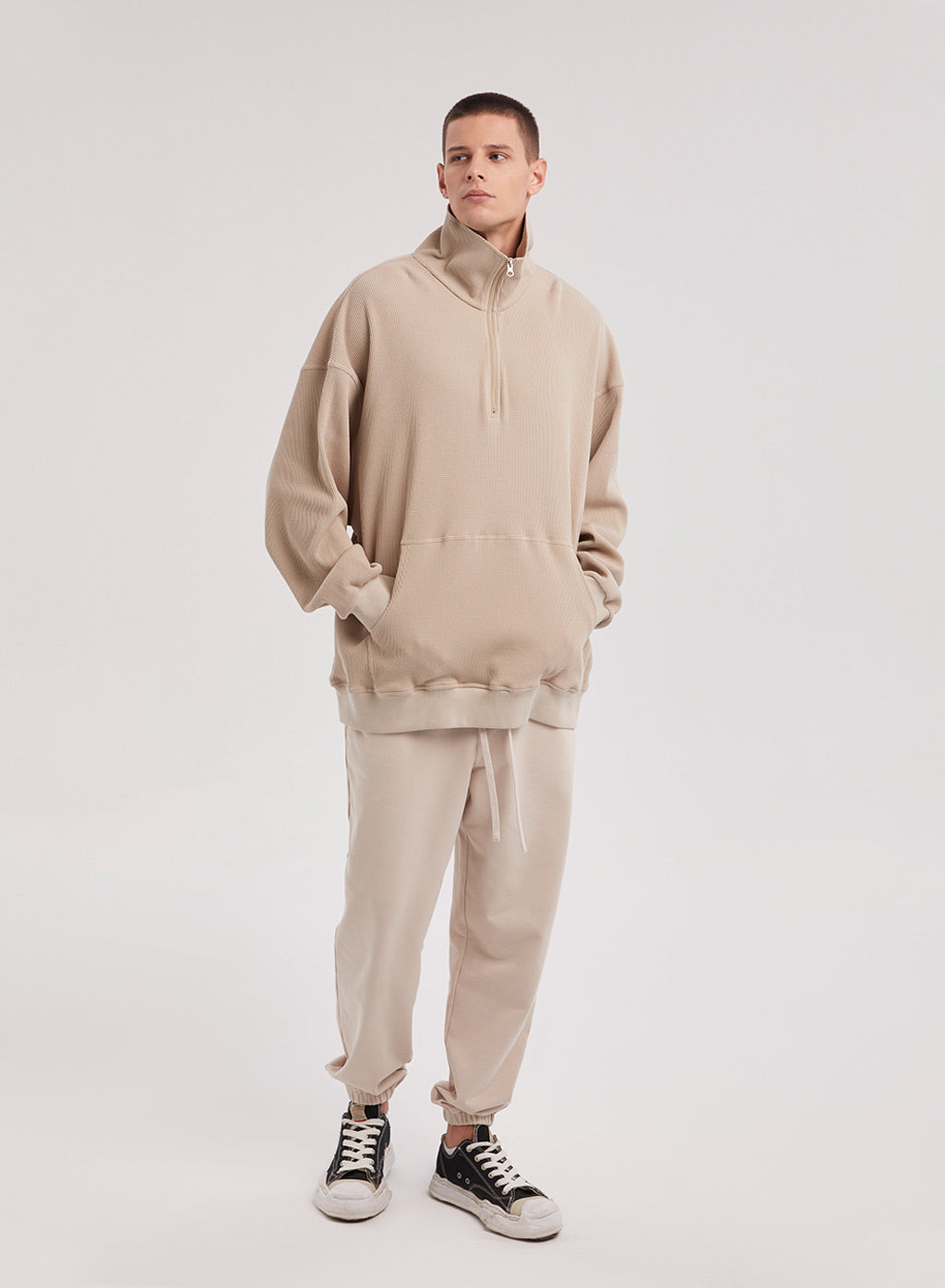 Half-Zip Front Pocket Pullover - Whipping Cream, M image
