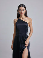 Silk One Shoulder Maxi Dress image 1