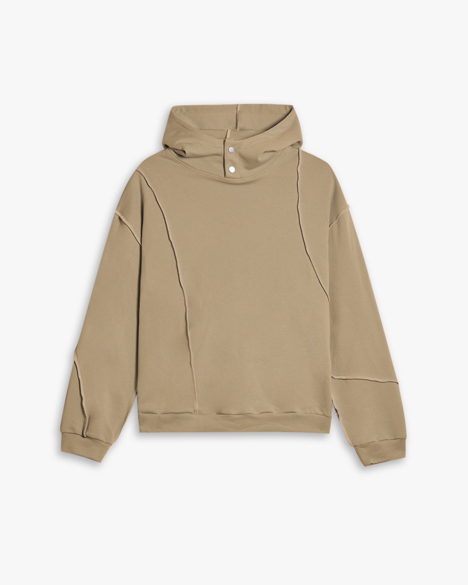 Hoodie with Decorative Lines - Khaki, L image