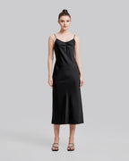 Elegant Strap Long Black Dress image 2