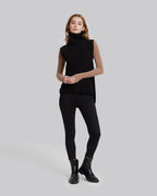 Turtleneck Knitted Pure Merino Wool Vest - Black, XS image