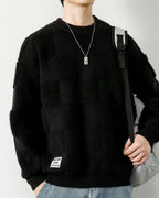 Checked Crewneck Jumper - Black, L image