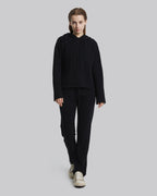 Cashmere Cropped Hoodie - Black, M image