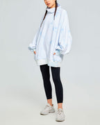 Tie-Dye Balloon Sleeve Turtleneck Sweatshirt - Lilac, XS image